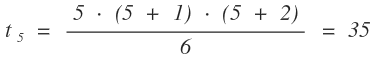 Beispiel einer Berechnung der Tetraederzahl von 5
