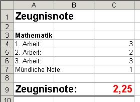 MITTELWERT()-Funktion