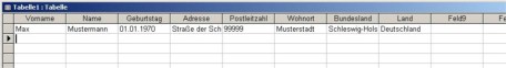 Die erste Tabelle