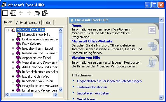 Excel Hilfe