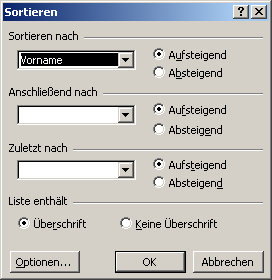 Sortieren