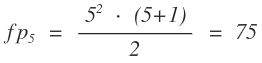 Beispiel einer Berechnung der fünfeckige Pyramidalzahl von 5