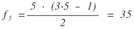 Beispiel einer Berechnung der Fünfeckszahl von 5