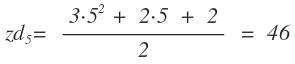 Beispiel einer Berechnung der zentrierten Dreieckszahl von 5
