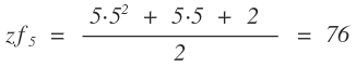 Beispiel einer Berechnung der zentrierten Fünfeckszahl von 5