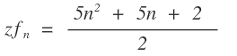 Formel für eine zentrierte Fünfeckszahl n