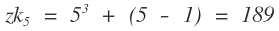 Beispiel einer Berechnung der zentrierten Kubikzahl von 5