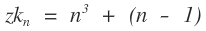Formel für eine zentrierte Kubikzahl n